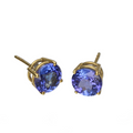 Gold Tanzanite Stud Earrings