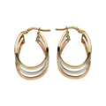 9k Gold Tri Colour Hoop Earrings