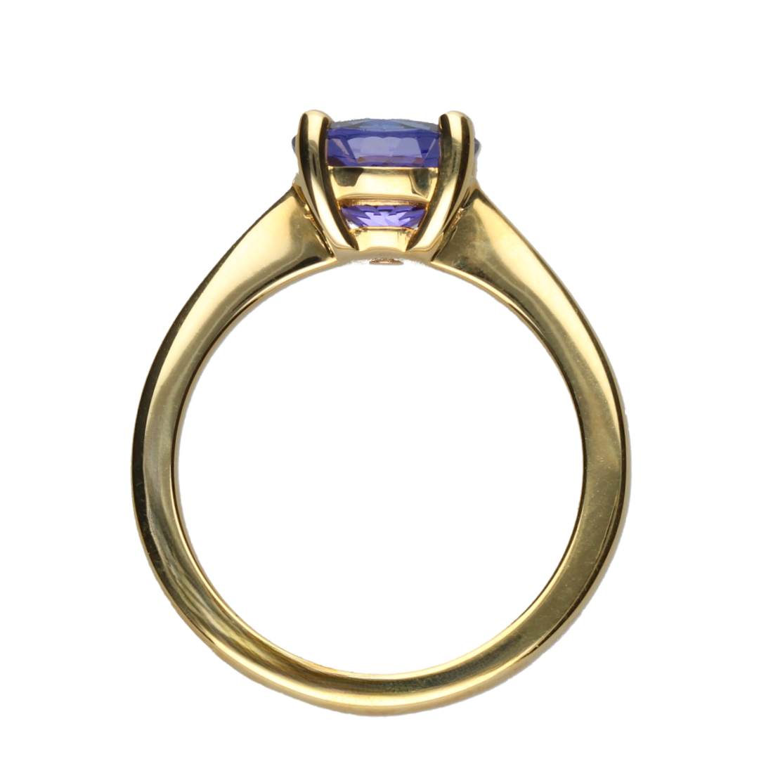 18k Gold 4 Claw Tanzanite Ring 2ct