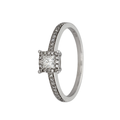 9k White Gold Diamond Princess Engagement Ring