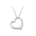 9k White Gold Open Heart Necklace