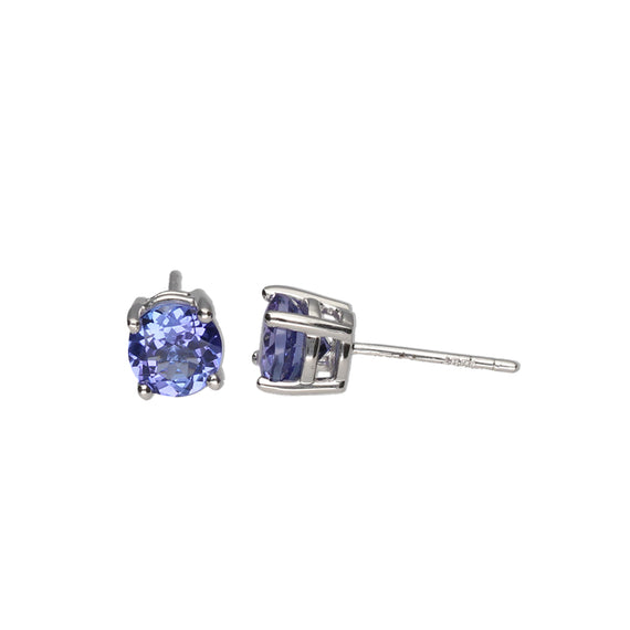 18k White Gold Tanzanite Stud Earring (3ct)