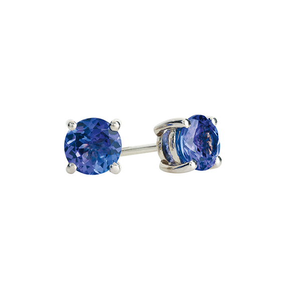 9k White Gold Tanzanite Stud Earring