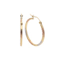 9k Tri-Colour Hoop Earrings