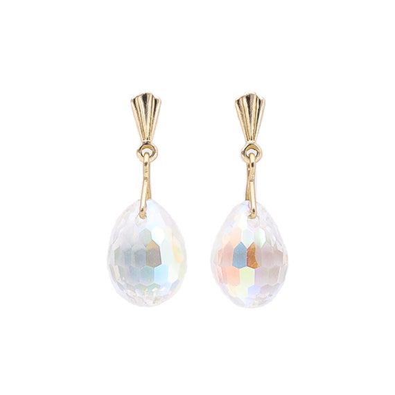 9k Gold Crystal Earrings