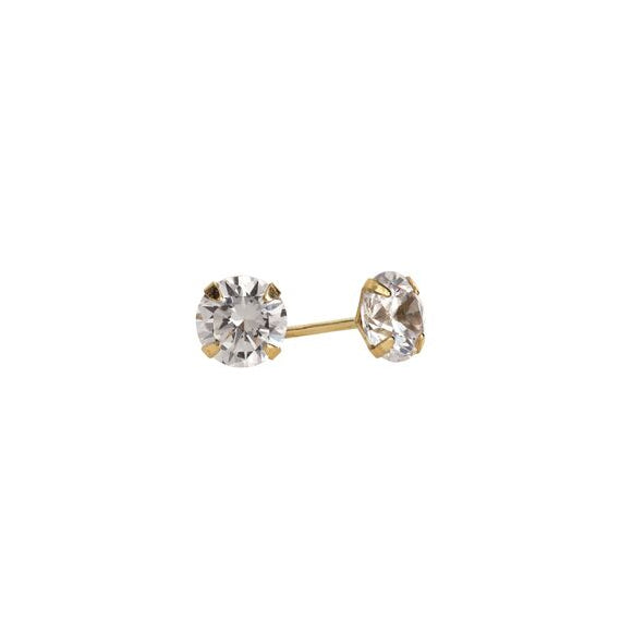 9kt Yellow Gold Cubic Zirconia Stud Earrings (5mm)