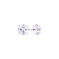 9k White Gold 6mm Cubic Zirconia Square-H Stud