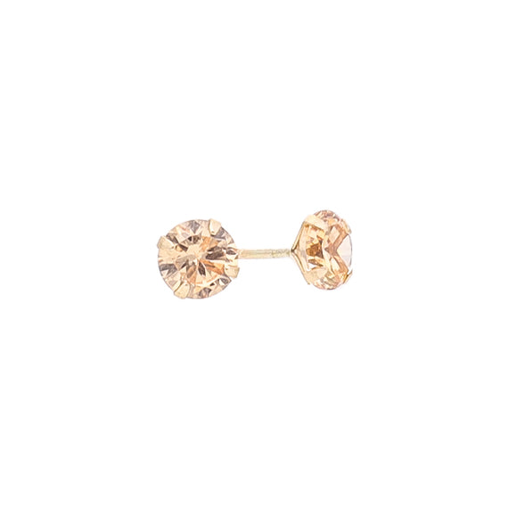 9k Gold Cubic Zirconia Claw-H Stud (5mm)