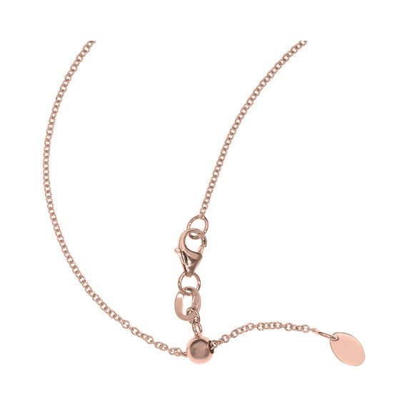 9k Rose Gold Anchor Slider Adjustable Chain (1.3mm)