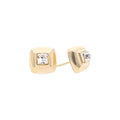 9k Gold Fancy Square Cubic Zirconia Stud