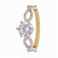 9k Gold Cubic Zirconia Twisted Dress Ring