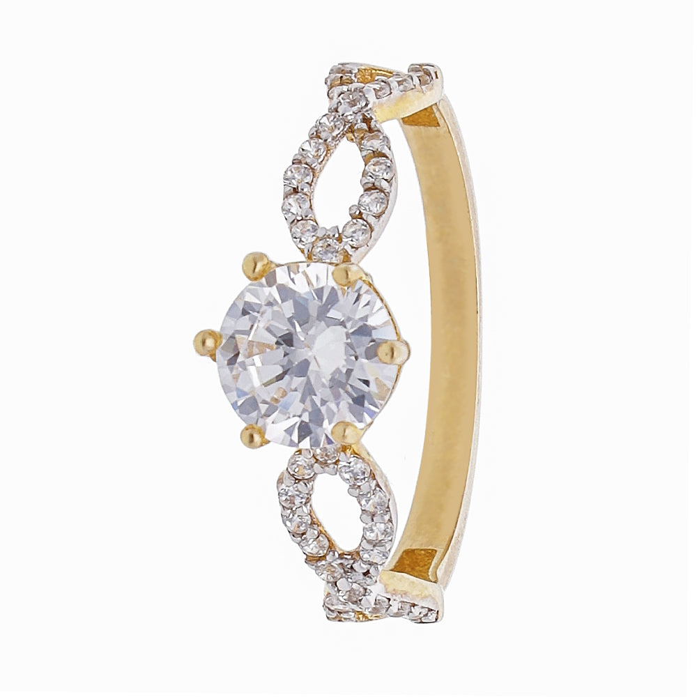 9k Gold Cubic Zirconia Twisted Dress Ring