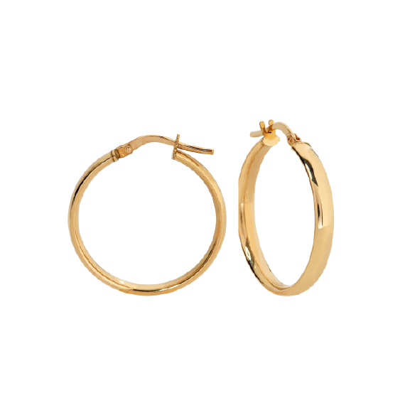 9kt Gold 20mm Hoop Earrings