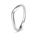 9k White Gold Plain Curved Side Band (2.20mm)