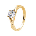 9k Yellow Gold Cubic Zirconia 4 Claw Solitaire Twisted Shank Ring (0.75ct)
