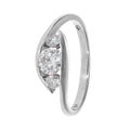 9k White Gold Trinity Swirl GH Moissanite Ring 0.75ct