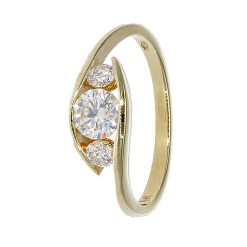 9k Gold Trinity Swirl GH Moissanite Ring (0.50ct - 0.75ct)