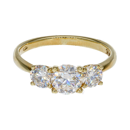 9k Gold 3 GH Moissanite Stone, Heart Cut Out Sides (1.5ct)