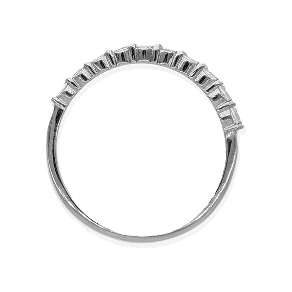 9k White Gold G/H Moissanite Claw Eternity Ring 0.50ct