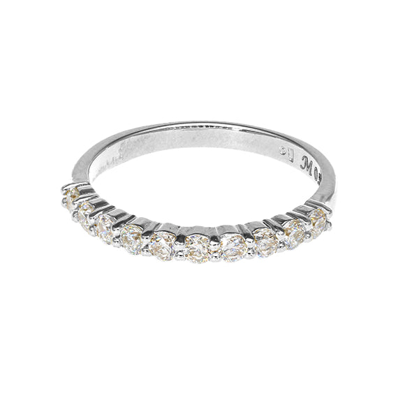 9k White Gold G/H Moissanite Claw Eternity Ring 0.50ct