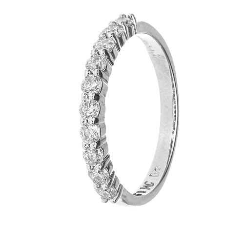 9k White Gold G/H Moissanite Claw Eternity Ring 0.50ct