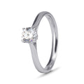 9k White Gold Cubic Zirconia Solitaire Ring Side Cubic Zirconia's On Bridge (0.50ct)