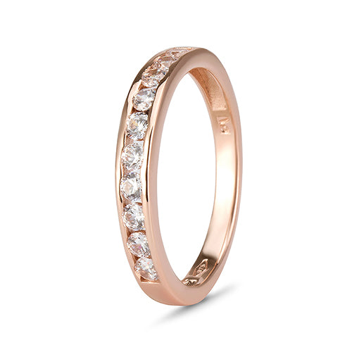 9k Rose Gold Cubic Zirconia Channel Eternity Ring (0.50ct)
