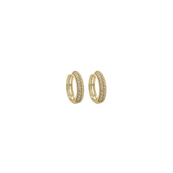 9kt Yellow Gold Cubic Zirconia Huggie Earrings