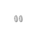 9k White Gold Cubic Zirconia Huggie Earrings