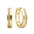 9kt Yellow Gold Cubic Zirconia Huggie Earring