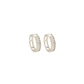 9k White Gold Cubic Zirconia Huggie Earrings