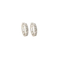 9k White Gold Cubic Zirconia Huggie Earring