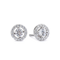 9k White Gold Cubic Zirconia Halo Earrings