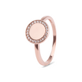 9k Rose Gold Cubic Zirconia Round Ring (10mm Diameter)