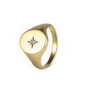 Oval Signet Ring with Diamond (8mm x 10mm)