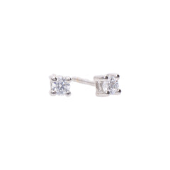 9k White Gold Cubic Zirconia Round Studs (3mm)