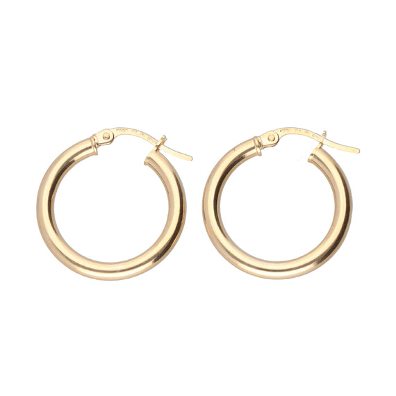 9k Gold Hoop Earrings (15mm)