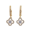 9k Gold Cubic Zirconia Flower Earrings