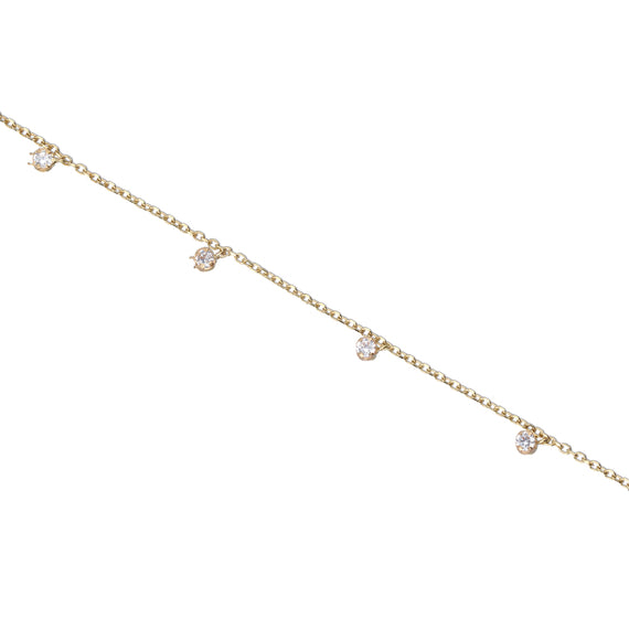 9k Gold Cubic Zirconia Dangle Necklace