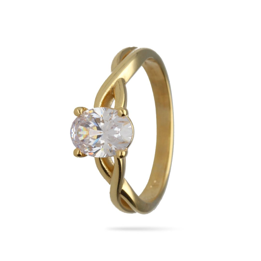 9k Gold 4 Claw Cubic Zirconia Ring (1.00ct)