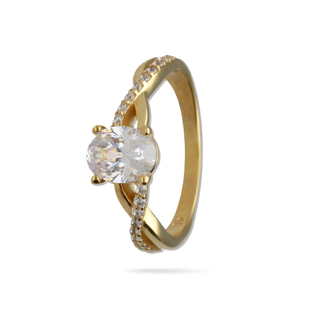 9k Gold 4 Claw Cubic Zirconia Ring (1.18ct)