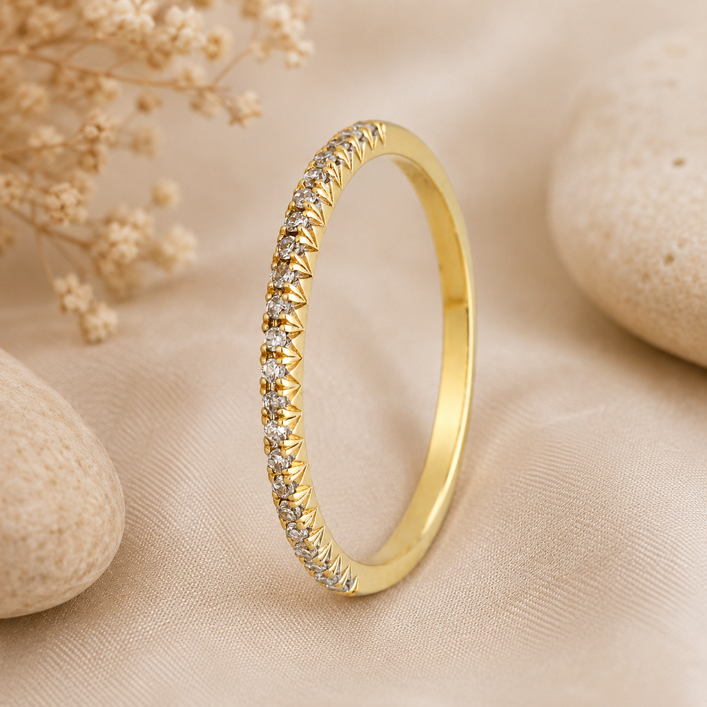 9k Gold Diamond Wedding Band