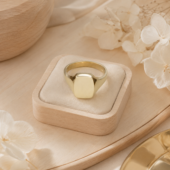 Cushion Signet Ring (8mm x 10mm)