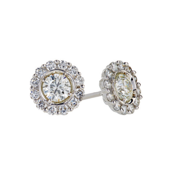 18k White Gold Petals 1.0ct Diamond Earrings