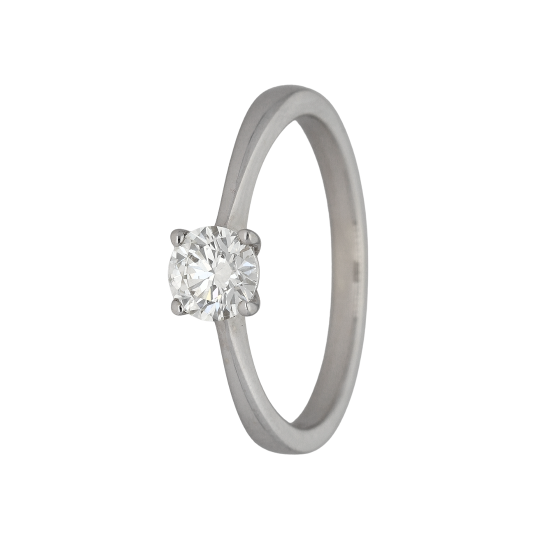 18k White Gold Solitaire Engagement Ring