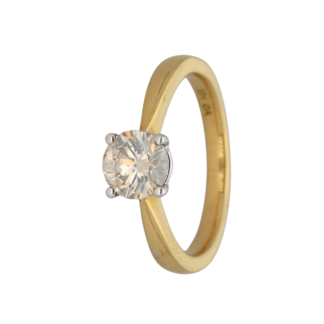18k Gold 4 Claw Solitaire Ring