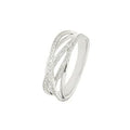 9k White Gold Diamond Crossover Ring (0.29ct)