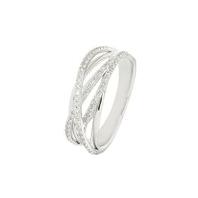 9k White Gold Diamond Crossover Ring (0.29ct)
