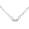9k White Gold 3 Diamond Pendant Necklace