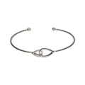 9k White Gold Open Diamond Bangle (0.05ct)
